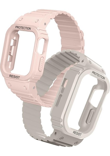 Apple Watch Ultra 2 3 49 mm Uyumlu Magnetik Silikon Kordon & Kasa Koruma 2 In 1 Darbe Emici Kayış fırsatları