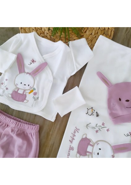 Kız Bebek %100 Pamuklu Pembe 10 Parça Hastane Çıkışı Zıbın Takımı Yenidoğan 0-3 Ay BBK8021 fırsatları