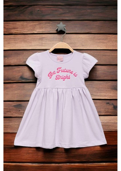Kız Çocuk Baskılı Kısa Kollu Penye Elbise Yazlık modelleri