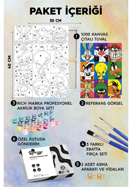 Sevimli Kahramanlar Sayılarla Boyama Seti fiyatları