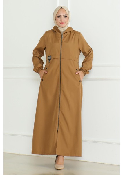 Armalı Fermuarlı Trençkot Taba 19217 modelleri