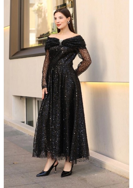 Aşkın Büyüsü Abiye Elbise 6054-SIYAH fiyatları