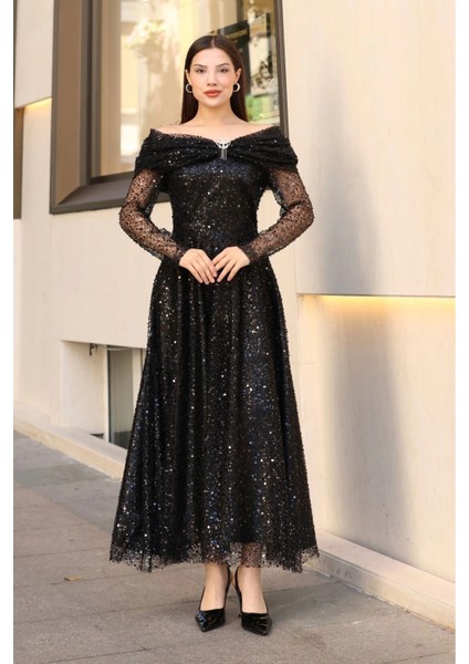 Aşkın Büyüsü Abiye Elbise 6054-SIYAH modelleri