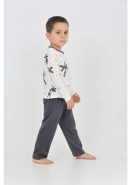 Erkek Çocuk Palmiye Baskılı Pijama Takım modelleri