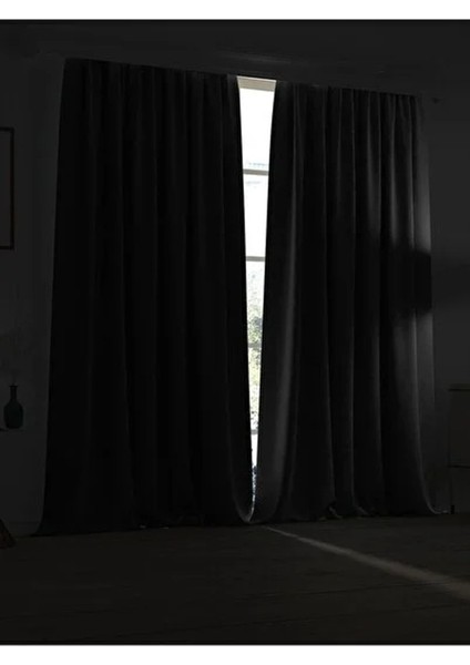 Siyah Kornişli Blackout Karartma Saten Perde fiyatları