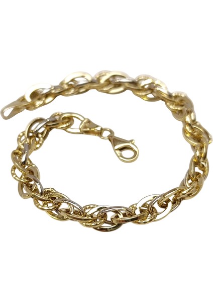 7.2mm Palamut Haloy Bileklik Künye 14 Ayar Altın Hd Videolu