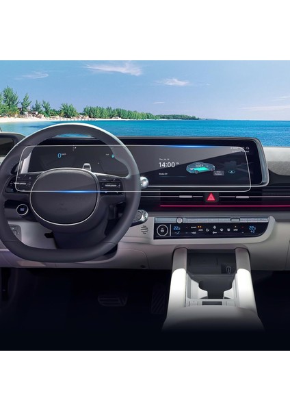Hyundai Ioniq 6 Uyumlu 2024-2025 Gösterge ve Navigasyon Büyük Bilgi Ekranı 9h Nano Ekran Koruyucu