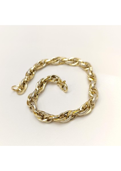 6.5mm Palamut Haloy Bileklik Künye 14 Ayar Altın Hd Videolu modelleri