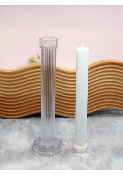Poli Karbon Mika Silindir Mum Kalıbı Uzun Çizgili Şamdanlık Mum Kalıbı 27CMX2.8CM Ev Dekorasyon fiyatları