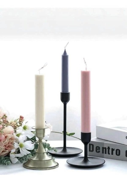 Poli Karbon Mika Silindir Mum Kalıbı Uzun Çizgili Şamdanlık Mum Kalıbı 27CMX2.8CM Ev Dekorasyon modelleri