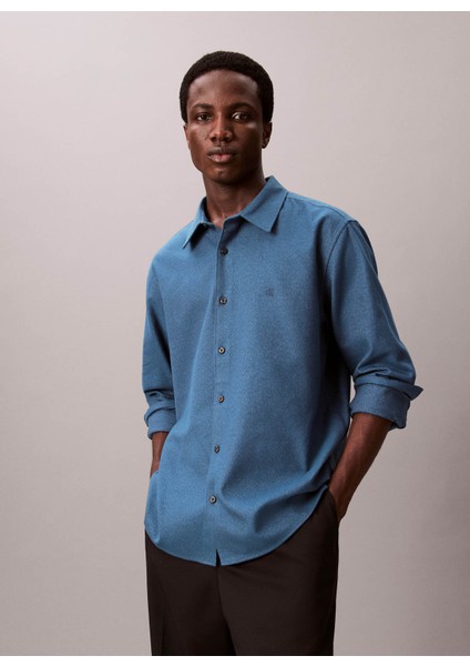 Normal Gömlek Yaka Mavi Erkek Gömlek LV04LD119GROC_LS Melange Flannel Ea fiyatları