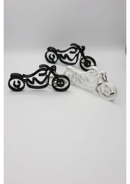 3D Baskı Motosiklet Anahtarlığı 2’li Set – Siyah ve Beyaz Renkli, Hediyelik Motor Anahtarlık fiyatları