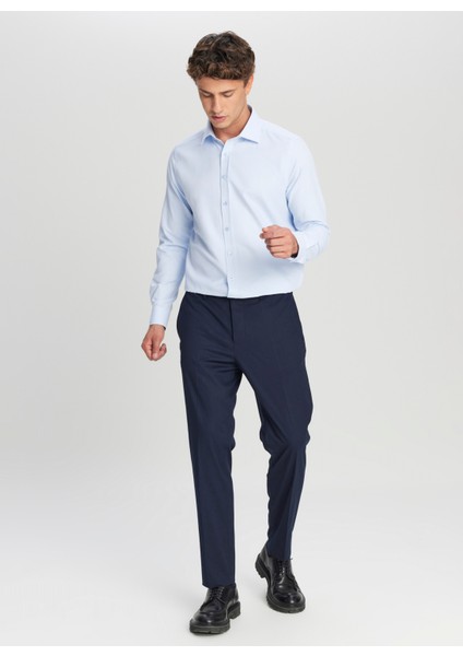 Slim Fit Klasik Yaka Açık Mavi Erkek Gömlek ACE020261535_AMV fiyatları