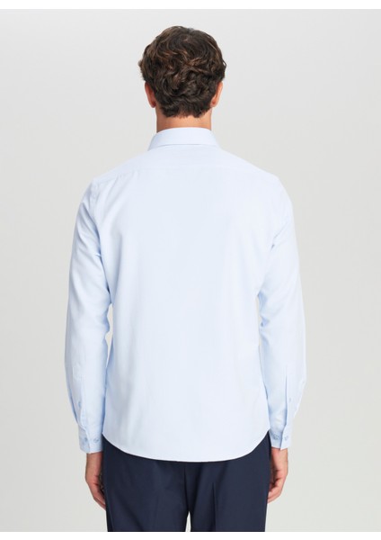 Slim Fit Klasik Yaka Açık Mavi Erkek Gömlek ACE020261535_AMV indirimleri