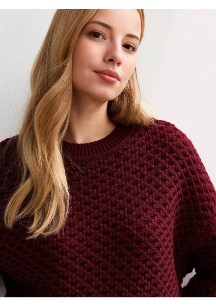 Kadın Triko Premium Dokulu Özel Örgü Bisiklet Yaka Kazak Salaş/oversize fiyatları