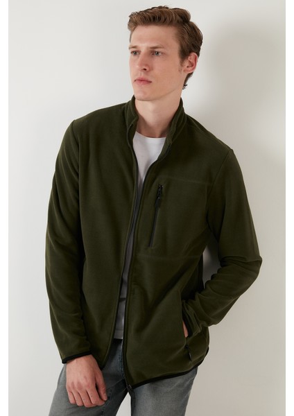 Slim Fit Cepli Fermuarlı Anti-Pilling Tüylenme Yapmayan Soğuk Geçirmez Polar Hırka Unisex Hırka 5906028S1 fiyatları