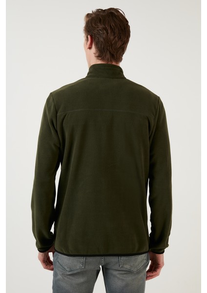 Slim Fit Cepli Fermuarlı Anti-Pilling Tüylenme Yapmayan Soğuk Geçirmez Polar Hırka Unisex Hırka 5906028S1