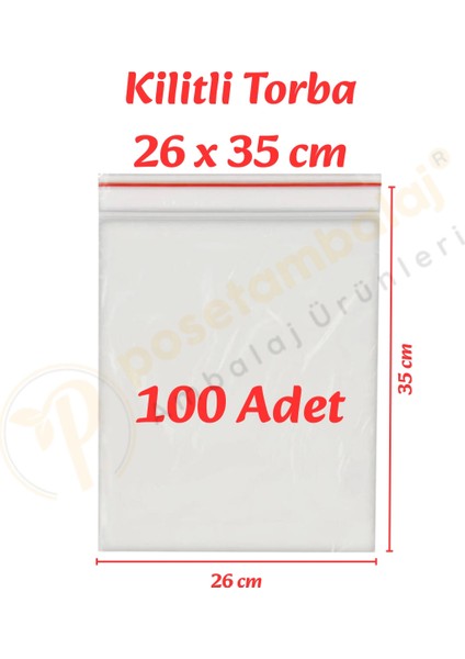 26X35 Cm. Kilitli Torba (100 Adet)