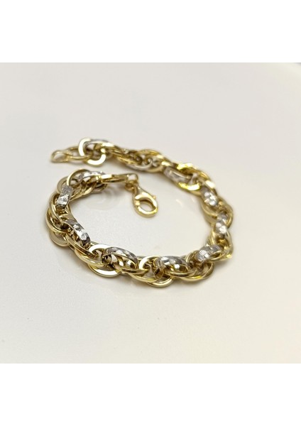 8mm Palamut Haloy Bileklik Künye 14 Ayar Altın Hd Videolu fırsatları