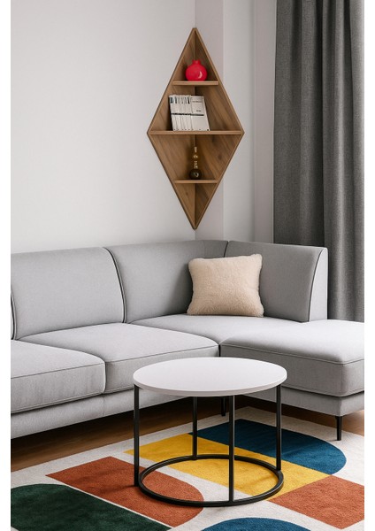 Dekoratif Köşe Rafı