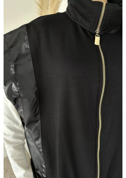 Gold Fermuarlı Garnili Yelek Bel Lastikli Pantolon Tesettür Ikili Takım P-00018916 fırsatları