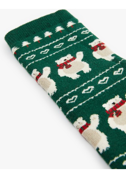 Pamuklu Yılbaşı Temalı Soket Havlu Çorap modelleri