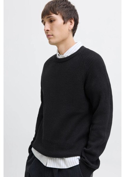 Jjpannel Pamuk Karışım Regular Fit Bisiklet Yaka Kazak Erkek Kazak 12278916