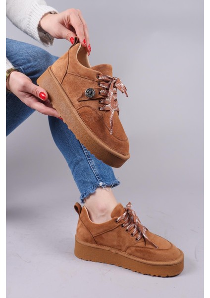 ELANDRA Tokalı Süet Sneaker TABA