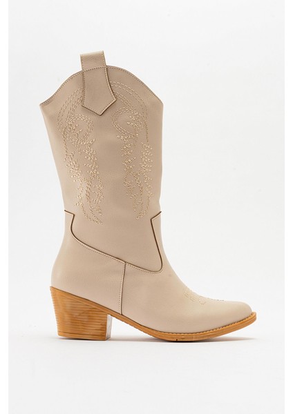 Kaydırmaz Çiçek Desenli Çizme Ten Cilt fiyatları