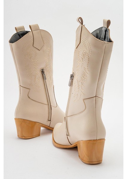 Kaydırmaz Çiçek Desenli Çizme Ten Cilt fırsatları