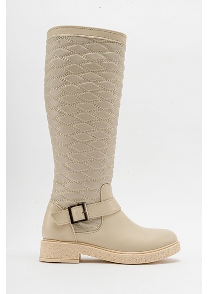 Kaydırmaz Tokalı Kadın Çizme Ten fiyatları