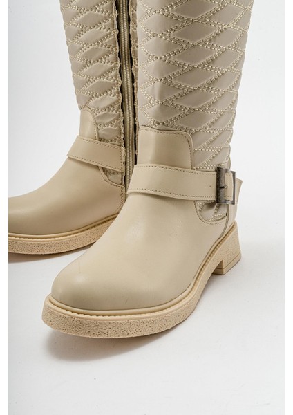 Kaydırmaz Tokalı Kadın Çizme Ten modelleri