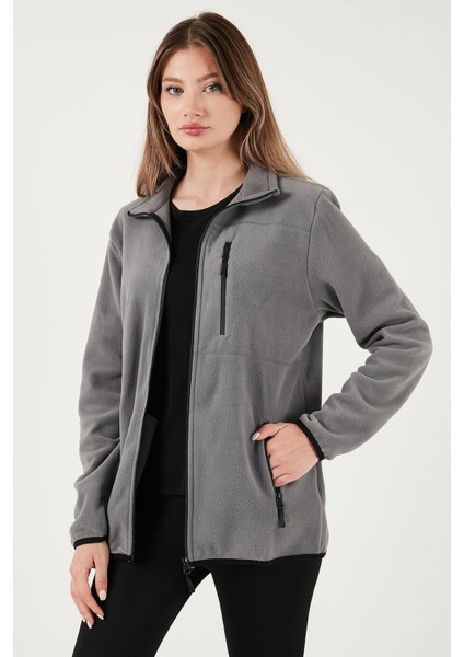 Slim Fit Cepli Fermuarlı Anti-Pilling Tüylenme Yapmayan Soğuk Geçirmez Polar Hırka Unisex Hırka 5906028S1 fırsatları