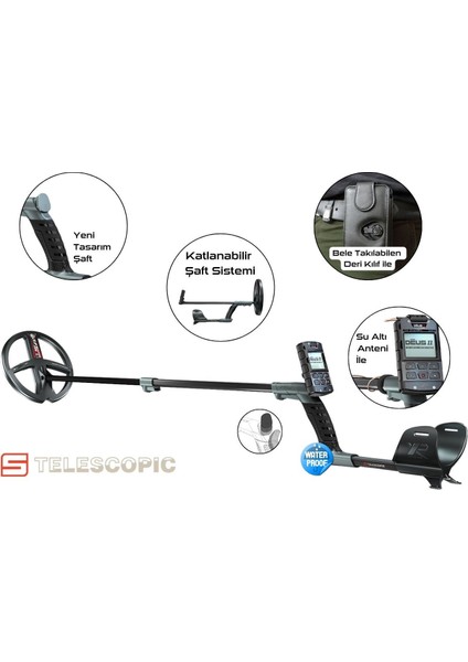 Xp Deus 2 Dedektör (Ana Ünite, FX03 Kulaklık, Ara Kablo ve 22CM Fmf Başlık Ile) Siyah modelleri