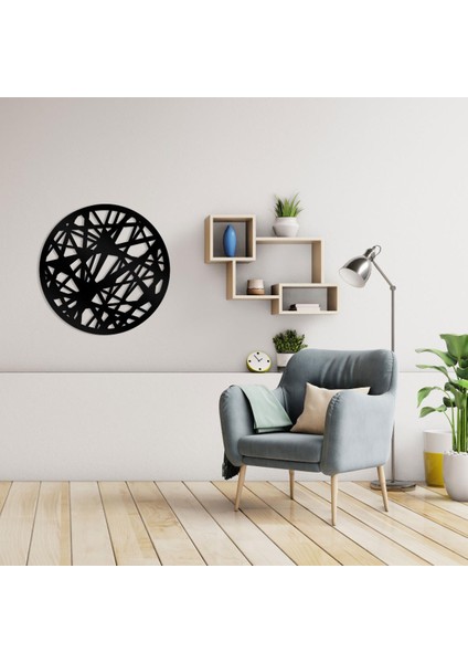 Soyut Kırık Desenli Yuvarlak Metal Tablo | Modern Duvar Dekoru