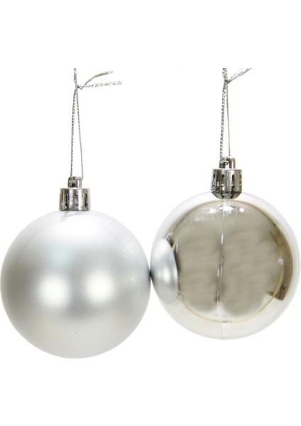 Yılbaşı Süsü 6'lı Top Gümüş 4 cm fiyatları