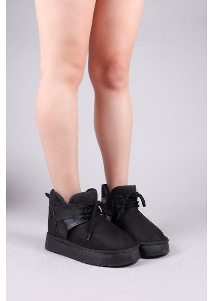 Puff Içi Suni Kürklü Süet Bot Siyah modelleri