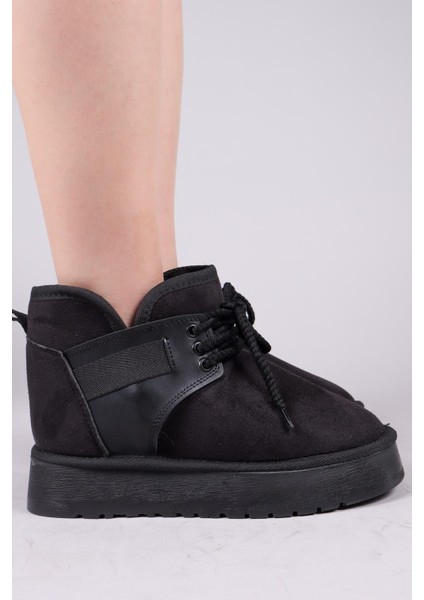 Puff Içi Suni Kürklü Süet Bot Siyah fırsatları