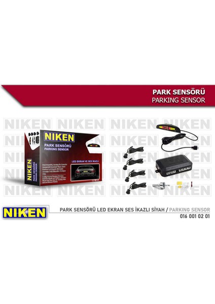 Mtxdpn Park Sensörü LED Ekran Ses Ikazli Siyah