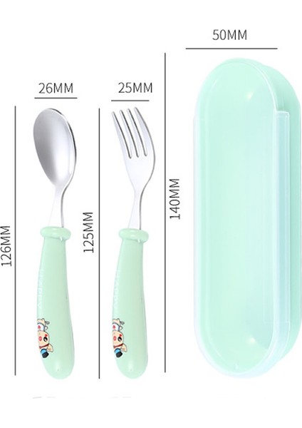 Yeşil Renk Kedi Model Premium Çocuk Bpa'sız Silikon Saplı Paslanmaz Çelik Uçlu Çatal-Kaşık, (9+ Ay fiyatları