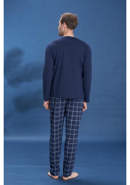 Erkek Penye Süprem Battal Önü Patlı Pijama Takımı | Koyu Lacivert 2153 modelleri