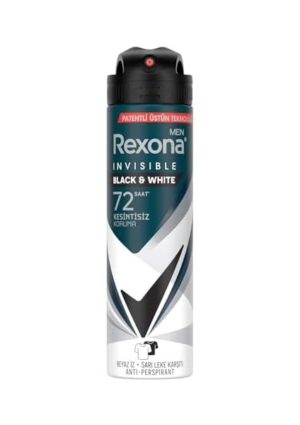 Rexona Men Erkek Sprey Deodorant Invisible Black & White 150 ml modelleri