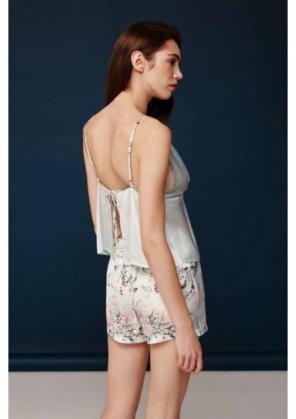 Kadın Baskılı Saten Ip Askılı Şortlu Pijama Takımı 30026 modelleri