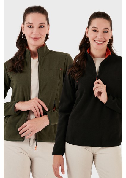 Slim Fit Yumuşak Dokulu Anti-Pilling Tüylenme Yapmayan 2'li Paket Polar Bayan Polar 590700200S2