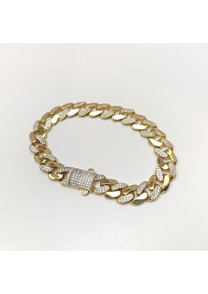 9.7mm Taşlı Gurmet Bileklik Künye 14 Ayar Altın Hd Videolu fiyatları