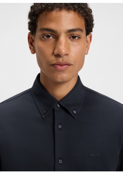 Slim Fit Gömlek Yaka Lacivert Erkek Gömlek Myjersey_m fiyatları