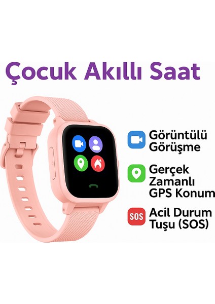 Sim Kartlı Gps'li Kameralı Görüntülü Görüşmeli Çocuk Güvenliği Için Akıllı Saat