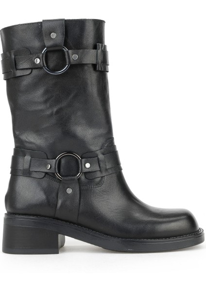 , Kadın Hakiki Deri Çizme 1531022Z7619 Siyah