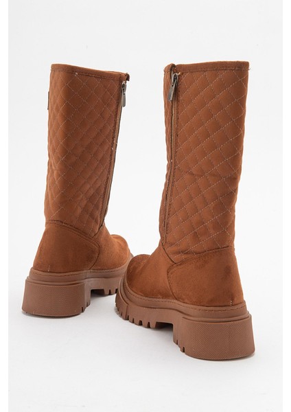 Kaydırmaz Kapitoneli Kadın Çizme Taba Süet fırsatları