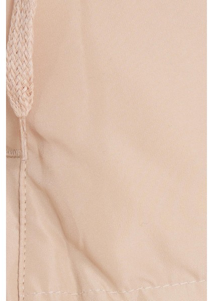 Kadın Relax Fit Rahat Kesim Su Geçirmez Kapüşonlu Camel Mont